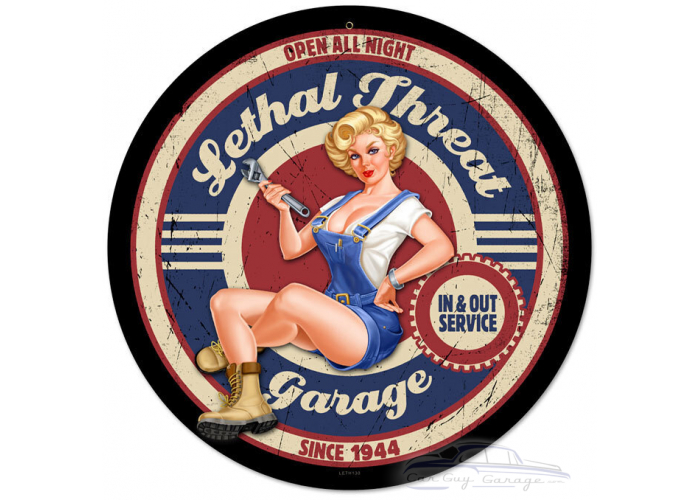 Lethal Garage Metal Sign - 14" Round