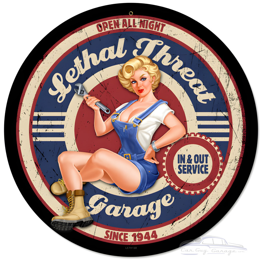 Lethal Garage Metal Sign - 14" Round