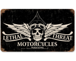 Lethal Motorcycles Metal Sign - 14" x 8"