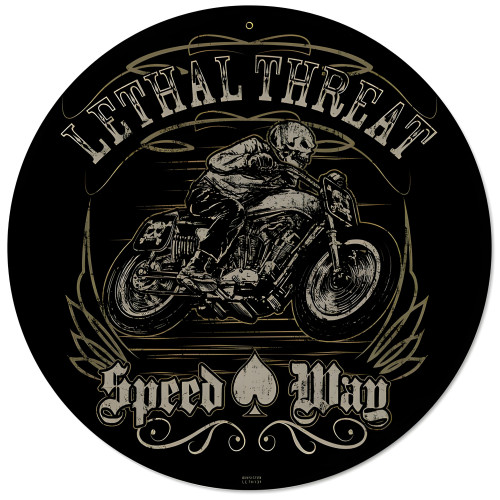 Lethal Speedway Metal Sign - 14" Round