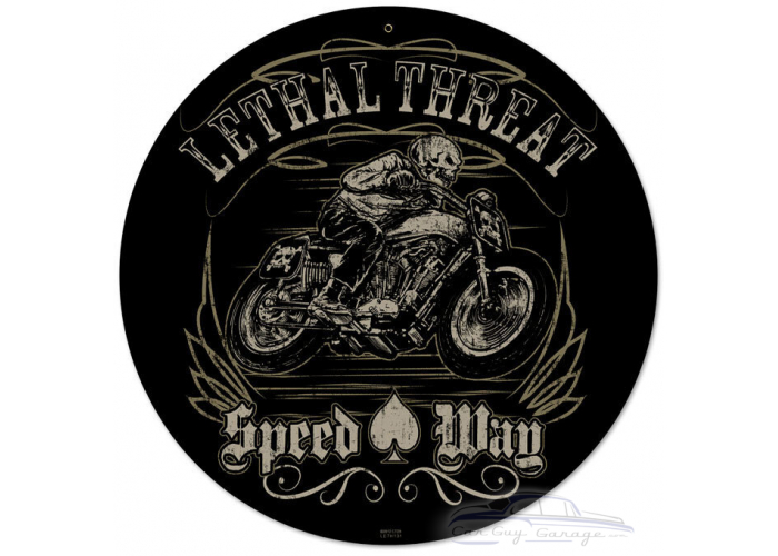 Lethal Speedway Metal Sign - 14" Round