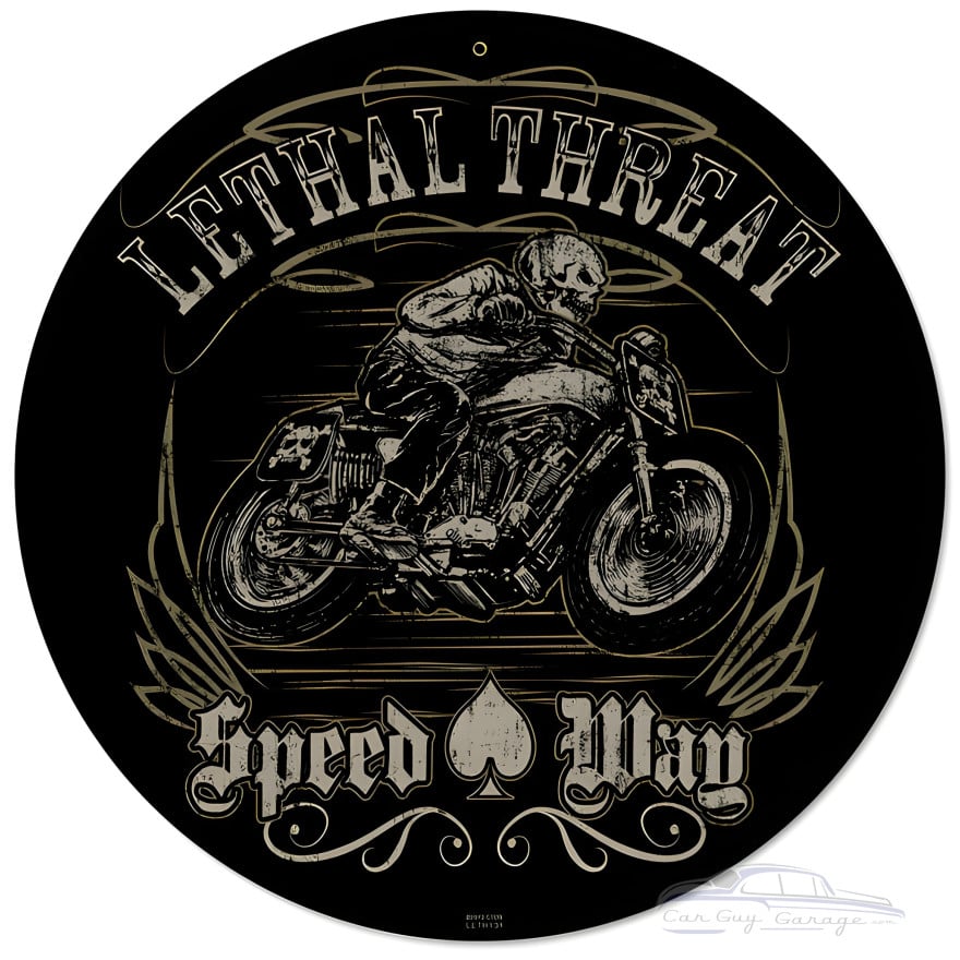 Lethal Speedway Metal Sign - 14" Round