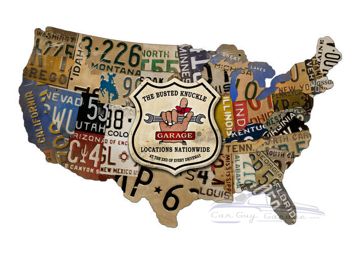 License Plate Map Sign