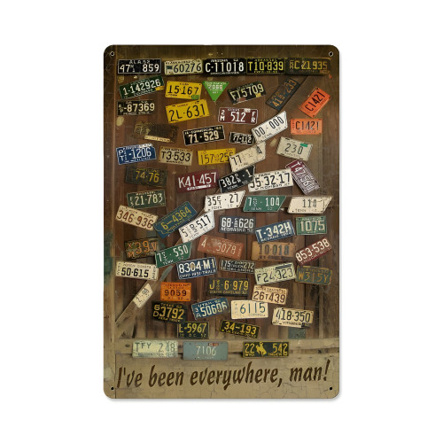 License Plates Metal Sign - 12" x 18"