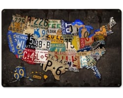 License Plate USa Board Metal Sign