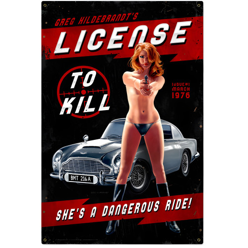 License to Kill Metal Sign - 24" x 36"