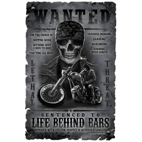 Life Behind Bars Metal Sign - 12" x 18"