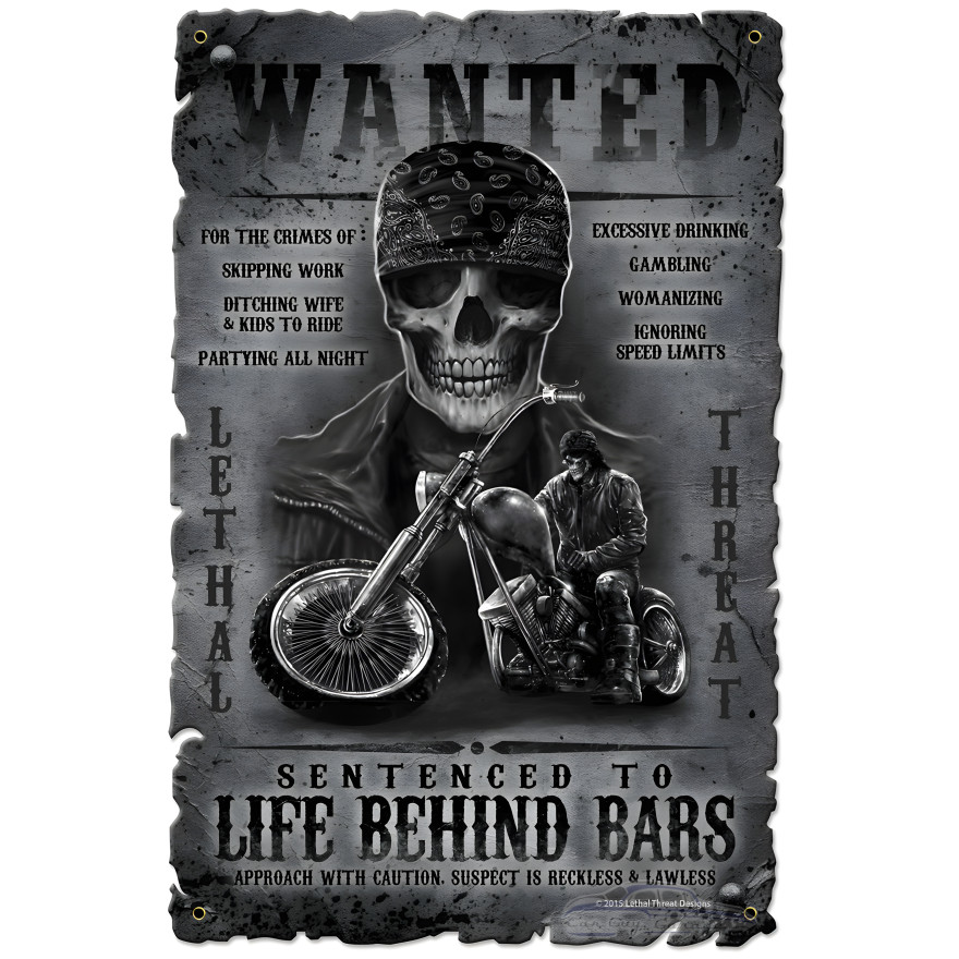 Life Behind Bars Metal Sign - 12" x 18"