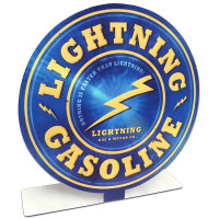 Lightning Gas Topper Metal Sign - 8" x 8"