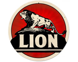 Lion Gasoline Metal Sign