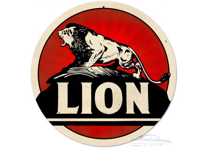 Lion Gasoline Metal Sign