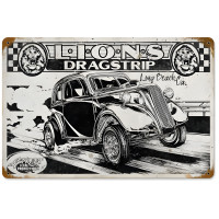 Lions Drag Strip metal sign - 12" x 18"