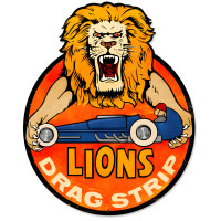 Lions Drag Strip Metal Sign - 20" x 24"