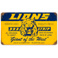Lions Drag Strip metal sign - 14" x 8"