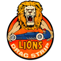Lions Drag Strip Metal Sign - 14" x 18"