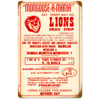 Lions Drag Strip metal sign - 18" x 12"