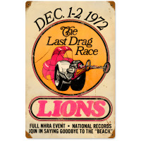 Lions Last Drag Metal Sign - 12" x 18"