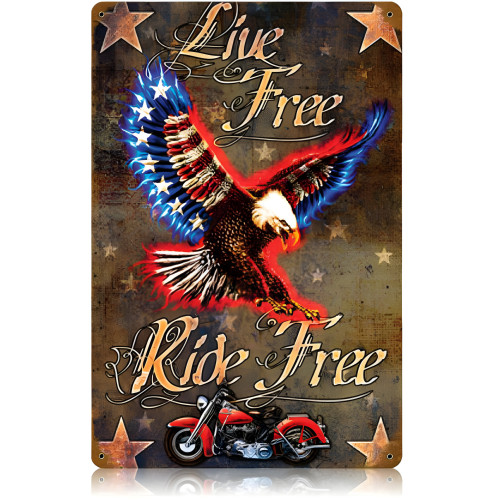 Live Free Die Free Metal Sign - 12" x 18"