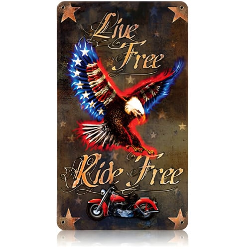 Live Free Metal Sign - 8" x 14"