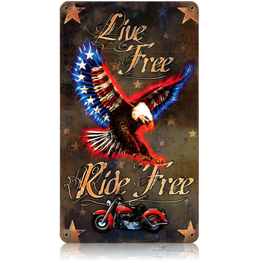 Live Free Metal Sign - 8" x 14"