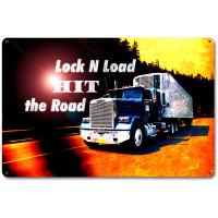 Lock N Load Hit the Road Metal Sign - 12" x 18"