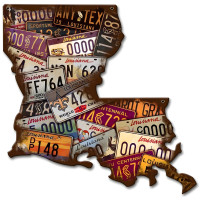 Louisiana License Plates Metal Sign - 13" x 13"