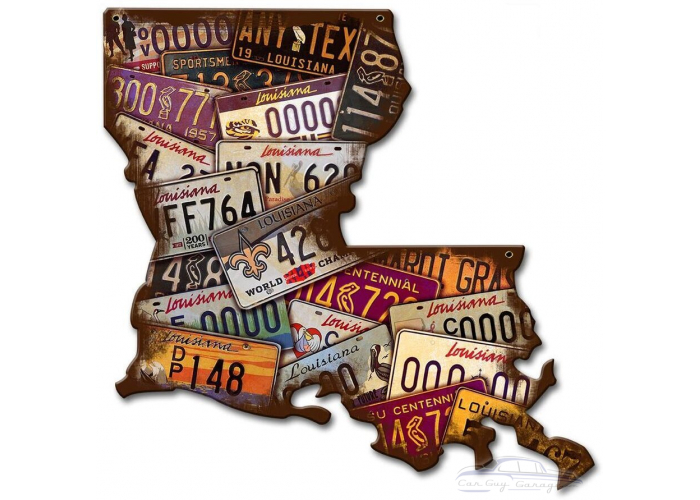 Louisiana License Plates Metal Sign - 13" x 13"