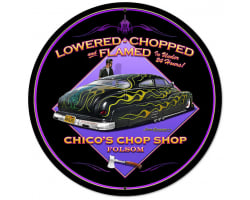 Lowered and Chopped Metal Sign - 28" Round