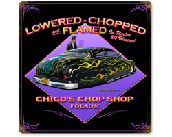 Lowered Chopped Metal Sign - 12" x 12"
