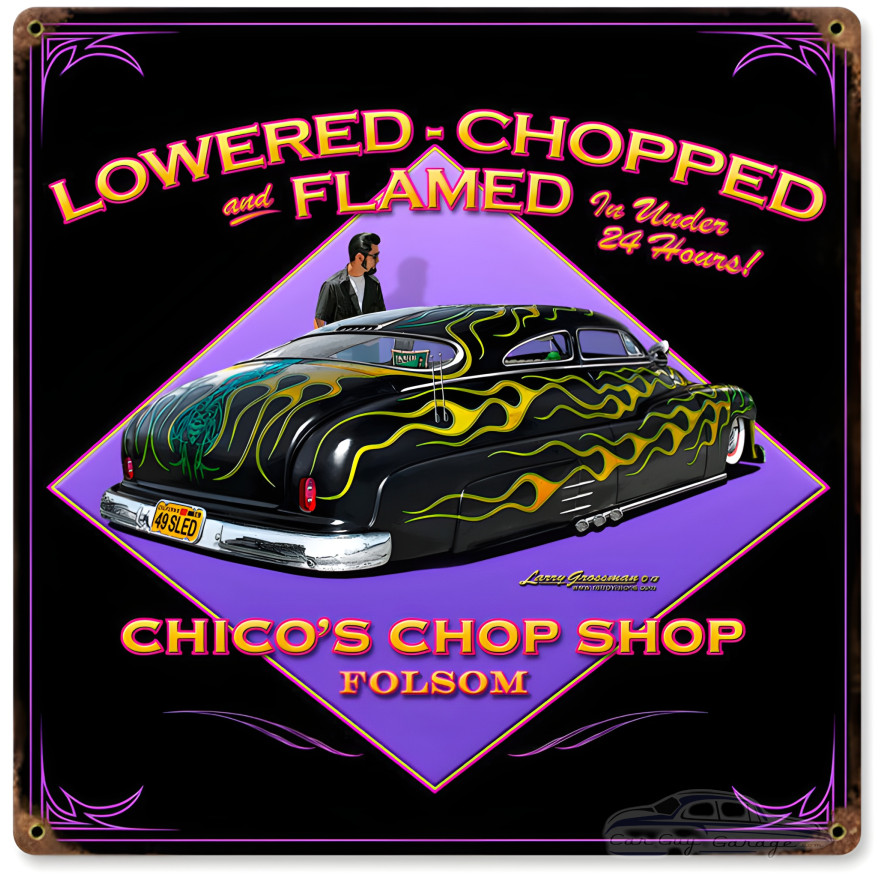Lowered Chopped Metal Sign - 12" x 12"