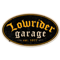 Lowrider Garage Metal Sign - 24" x 14"