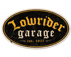 Lowrider Garage Metal Sign - 24" x 14"