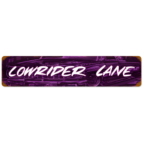 Lowrider Ln Metal Sign - 28" x 6"