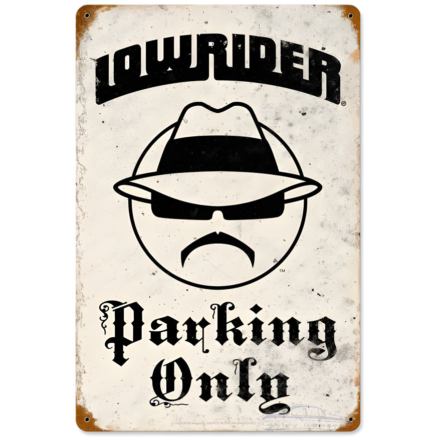 Lowrider Parking Metal Sign - 12" x 18"
