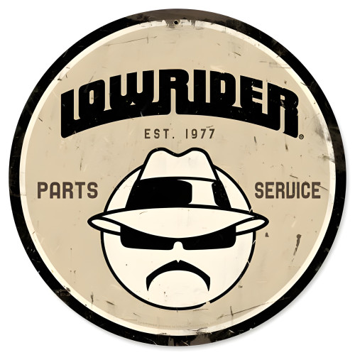 Lowrider Parts Service Metal Sign - 14" Round