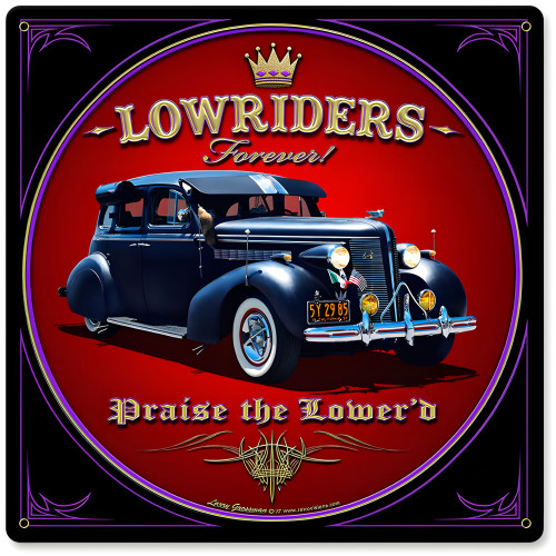 Lowriders Forever Metal Sign - 12" x 12"