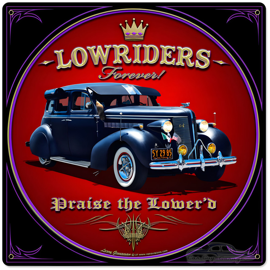 Lowriders Forever Metal Sign - 24" x 24"