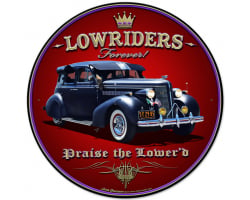 Lowriders Forever Metal Sign - 28" Round