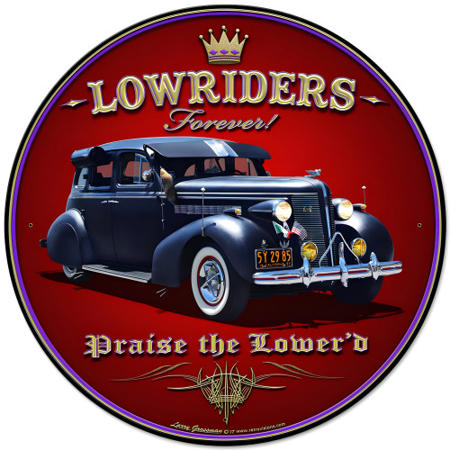 Lowriders Forever Metal Sign - 28" Round