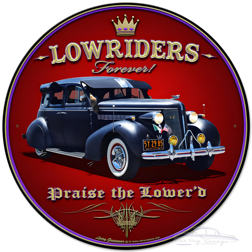 Lowriders Forever Metal Sign - 28" Round