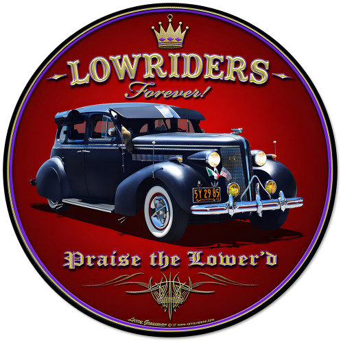 Lowriders Forever Metal Sign - 14" Round