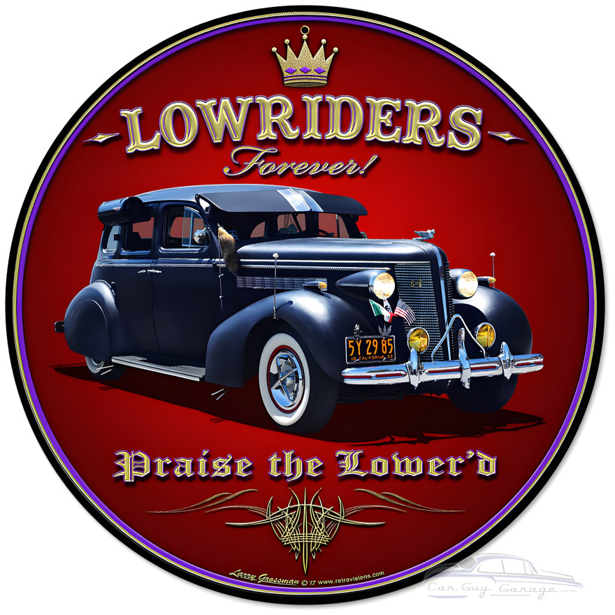 Lowriders Forever Metal Sign - 14" Round