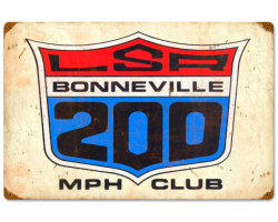 LSA 200 mph Club Metal Sign - 24" x 16"