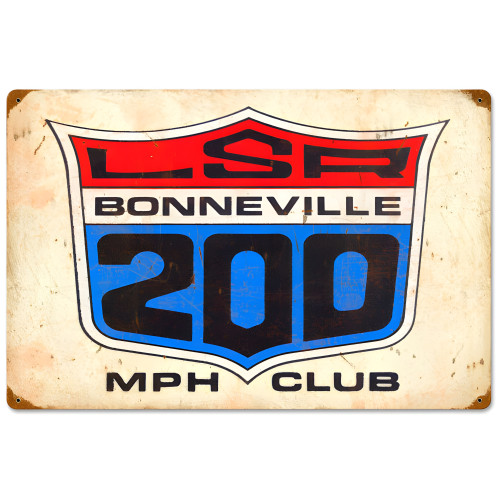 LSA 200 mph Club Metal Sign - 24" x 16"