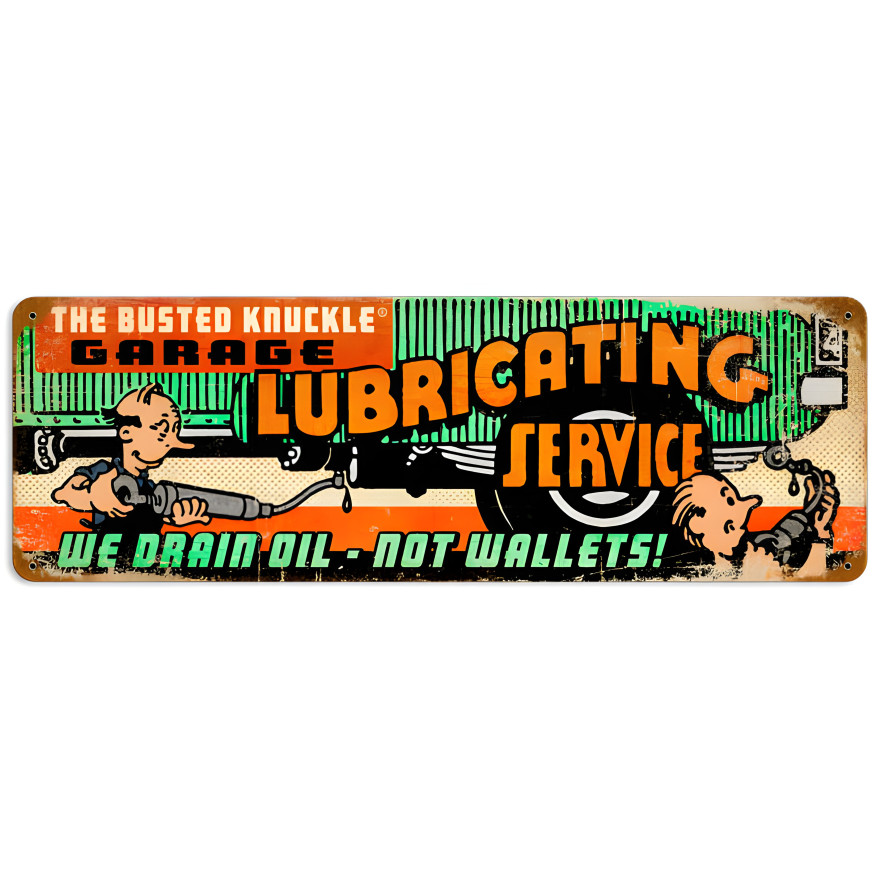 Lubricating Service Sign - 24" x 8"