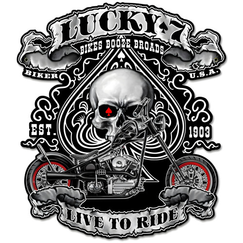 Lucky 7 Metal Sign - 24" x 27"