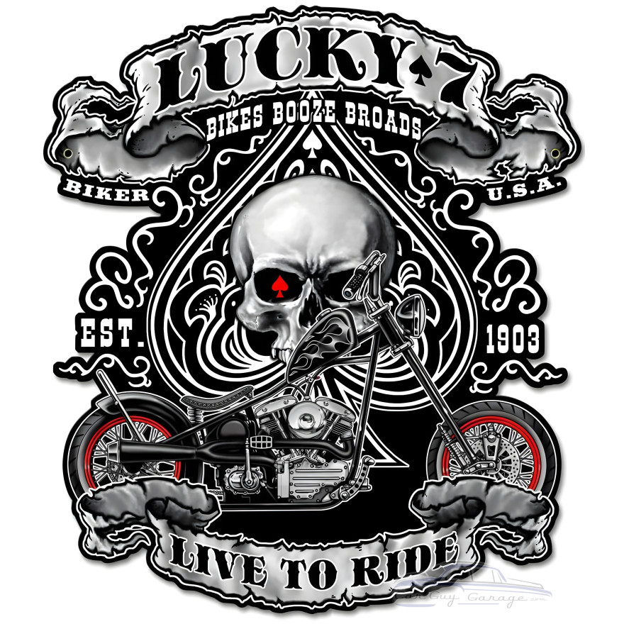 Lucky 7 Metal Sign - 24" x 27"