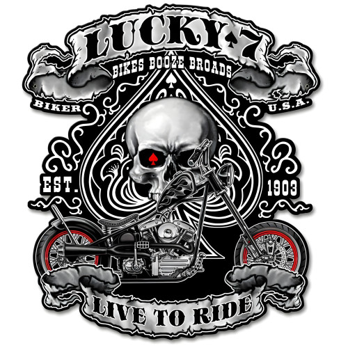 Lucky 7 Metal Sign - 18" x 20"