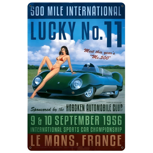 Lucky Number Eleven Metal Sign - 12" x 18"