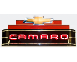 48" wide Neon Black Camaro Sign